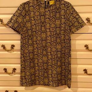 Zara snake print mini sheath dress